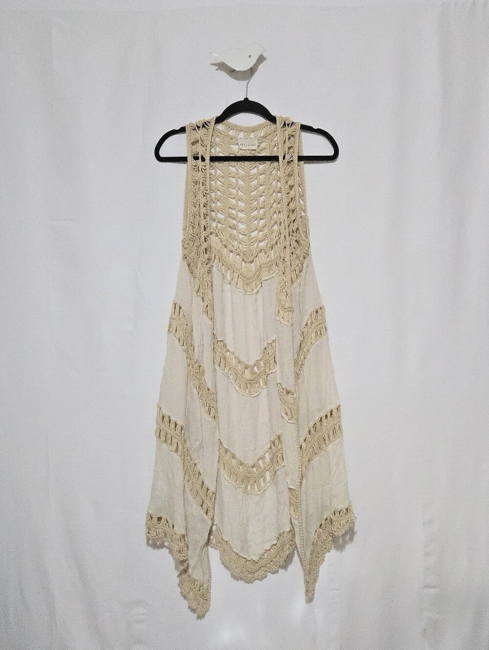 Dreamers Sleeveless Duster Cardigan Vest - Boho-Chic - Western - Fairy - Size L